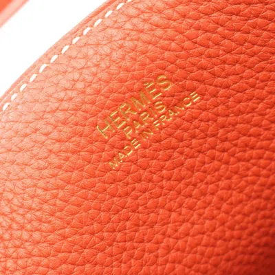 Pre-owned Hermes Bordeaux Brown Taurillon Clemence Leather Tote Bag () In Multi