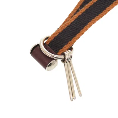 Pre-owned Hermes Brown Canvas Leather Necklace ()