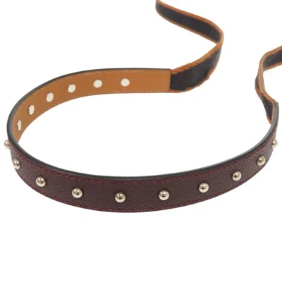 Pre-owned Hermes Brown Canvas Leather Necklace ()