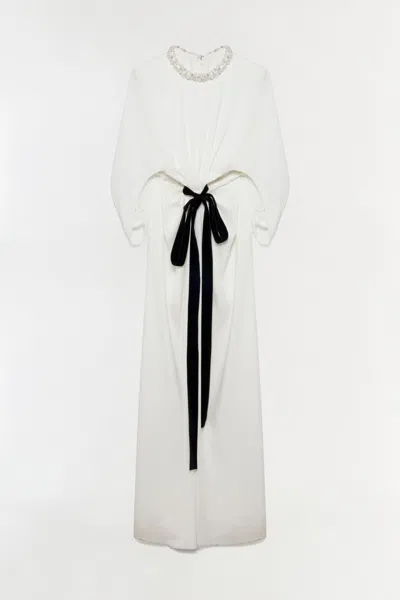 Simkhai Annette Cape Gown In Ivory Multi In White