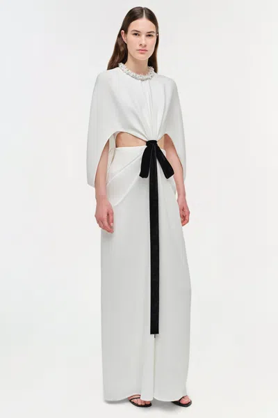 Simkhai Annette Cape Gown In Ivory Multi In White