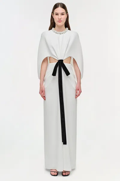 Simkhai Annette Cape Gown In Ivory Multi In White