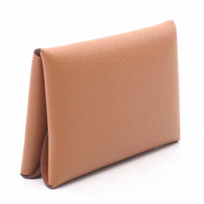 Pre-owned Hermes Brown Epsom Leather Coin Purse/coin Case ()