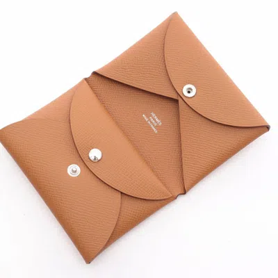 Pre-owned Hermes Brown Epsom Leather Coin Purse/coin Case ()