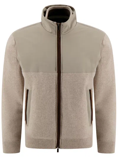 Paul & Shark High Collar Hybrid Jacket Side Pockets In Blue