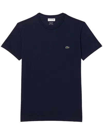 Lacoste Mens Classic Logo-embroidered Cotton-jersey T-shirt Navy In Navy Blue