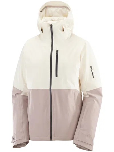Salomon Hooded Colour-block Jacket In Neutral