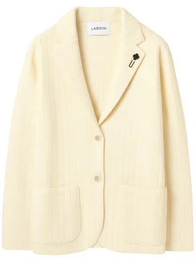 Lardini Tailored Knit Blazer Notch Lapel In Neutral