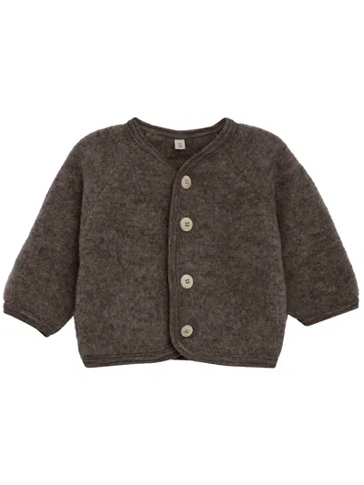Huttelihut Fleece Wool Jacket In Brown