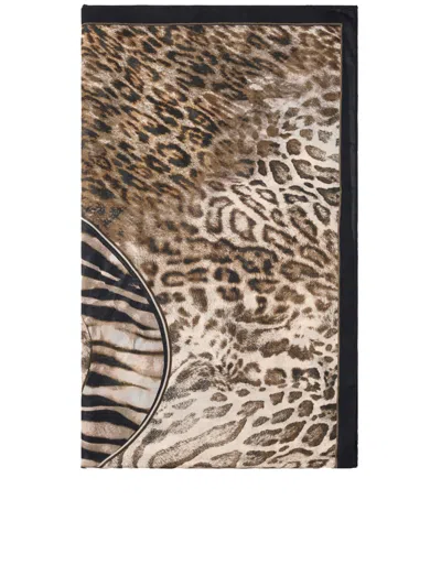 Elena Miro' Animal-print Scarf In Brown