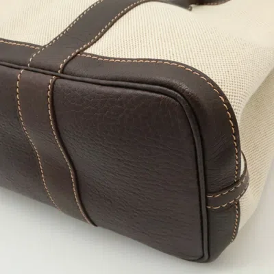 Pre-owned Hermes Brown Natural Toile H Leather Handbag Tote Bag ()