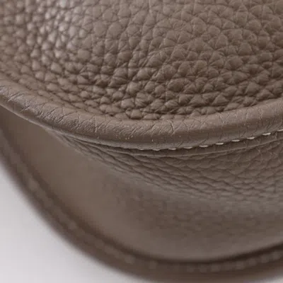 Pre-owned Hermes Etoupe Gray Gray Taurillon Clemence Leather Shoulder Bag ()