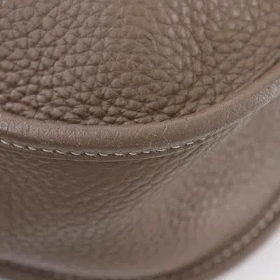 Pre-owned Hermes Etoupe Gray Gray Taurillon Clemence Leather Shoulder Bag ()