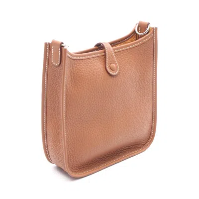 Pre-owned Hermes Evelyne Brown Taurillon Clemence Leather Shoulder Bag ()
