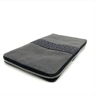 Pre-owned Hermes Gray Polyamide Polyester Long Wallet (bi-fold) ()