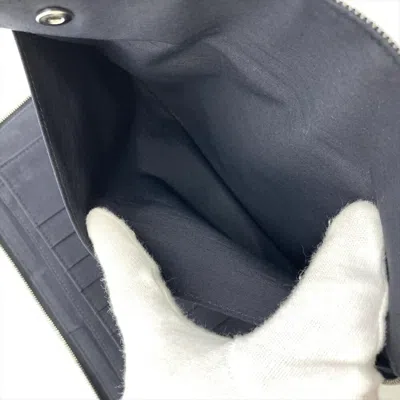 Pre-owned Hermes Gray Polyamide Polyester Long Wallet (bi-fold) ()