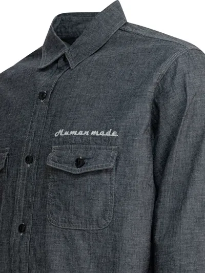 Human Made Chambray Buttoned Shirt In Gray