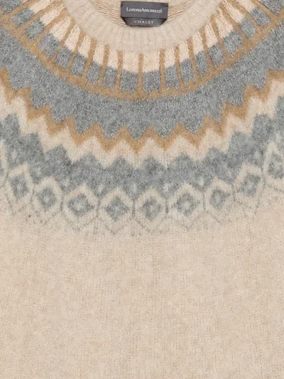 Lorena Antoniazzi Patterned Crew-neck Sweater In Neutral