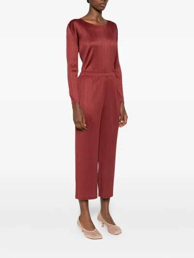 Issey Miyake Pleated Trousers In Brown