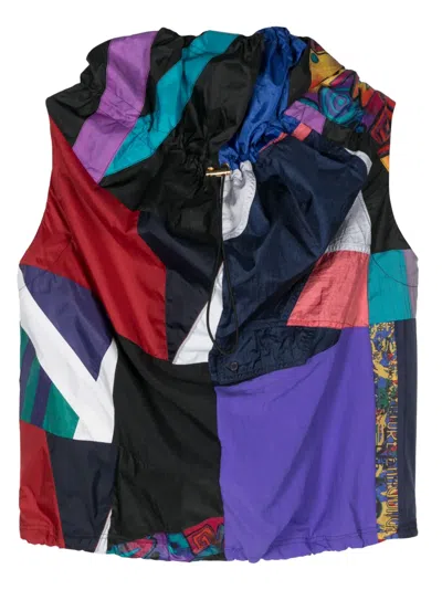 Az Factory Patchwork Sleeveless Hoodie In Multi