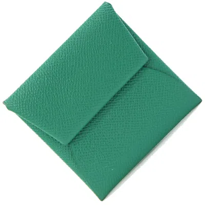 Pre-owned Hermes Green Epsom Leather Coin Purse/coin Case ()