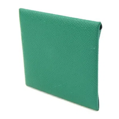 Pre-owned Hermes Green Epsom Leather Coin Purse/coin Case ()
