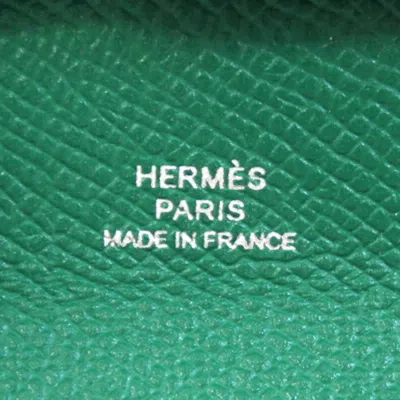 Pre-owned Hermes Green Epsom Leather Coin Purse/coin Case ()