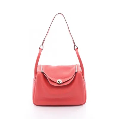 Pre-owned Hermes Lindy Pink Taurillon Clemence Leather Shoulder Bag ()
