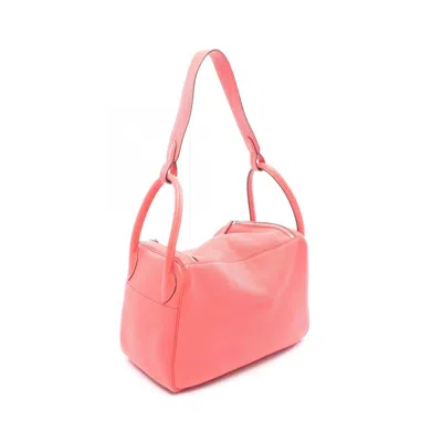 Pre-owned Hermes Lindy Pink Taurillon Clemence Leather Shoulder Bag ()