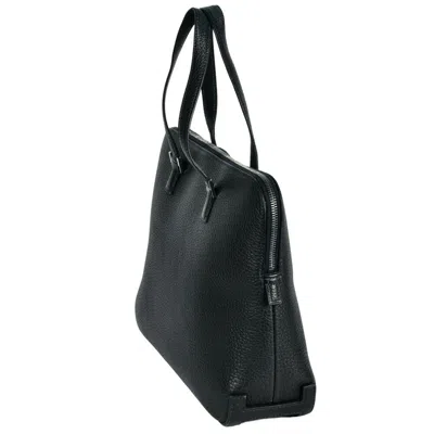 Pre-owned Hermes Navy Fjord Leather Briefcase Tote Bag () In Blue