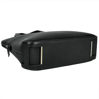 Pre-owned Hermes Navy Fjord Leather Briefcase Tote Bag () In Blue