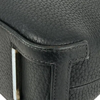 Pre-owned Hermes Navy Fjord Leather Briefcase Tote Bag () In Blue