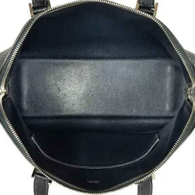 Pre-owned Hermes Navy Fjord Leather Briefcase Tote Bag () In Blue