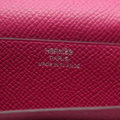 Pre-owned Hermes Pink Epsom Leather Long Wallet (bi-fold) ()