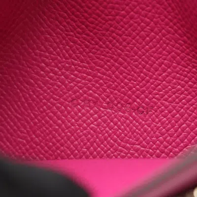 Pre-owned Hermes Pink Epsom Leather Long Wallet (bi-fold) ()