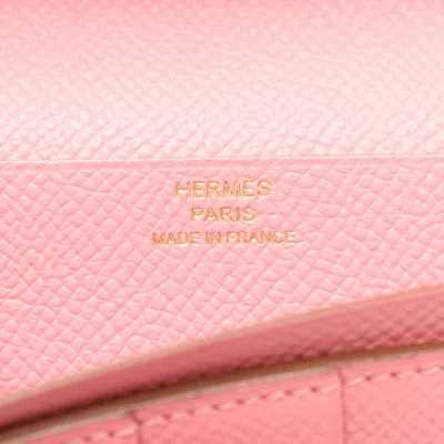Pre-owned Hermes Pink Epsom Leather Long Wallet (bi-fold) ()