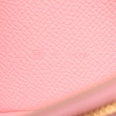Pre-owned Hermes Pink Epsom Leather Long Wallet (bi-fold) ()