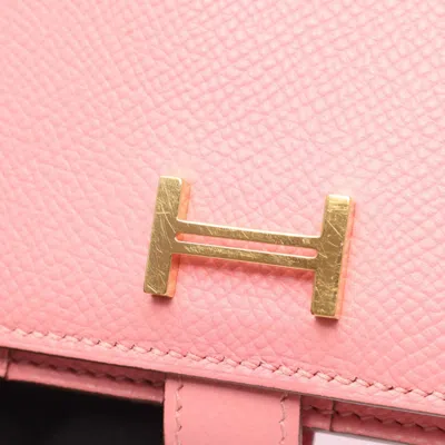 Pre-owned Hermes Pink Epsom Leather Long Wallet (bi-fold) ()
