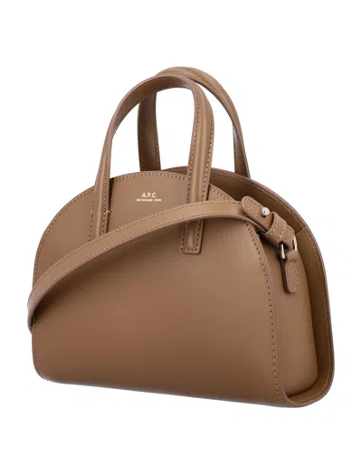 Apc A.p.c. Tote Demi Lune Small In Brown