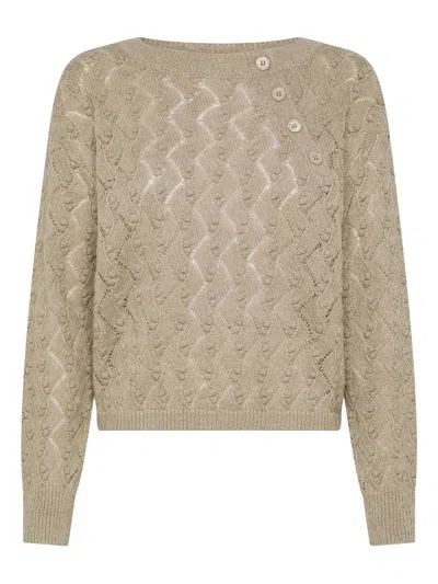 Seventy Button Textured Sweater In Neutral