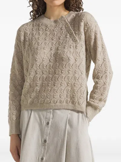 Seventy Button Textured Sweater In Neutral