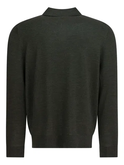 Vince Merino Wool Polo Shirt Polo Shirts Grey In Green