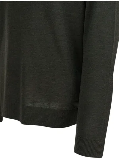 Vince Merino Wool Polo Shirt Polo Shirts Grey In Green