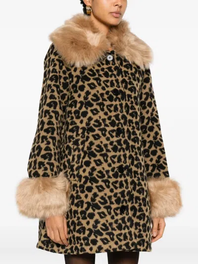 Never Fully Dressed Leopard-print Coat In Brown