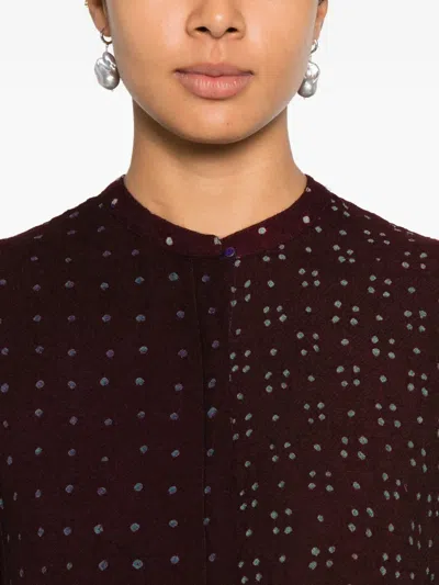 Injiri Polka-dot Panelled Midi Dress In Black