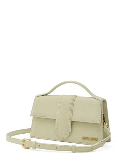 Jacquemus Le Grand Child Leather Shoulder Bag Martellata Yellow Paglia  In Neutral