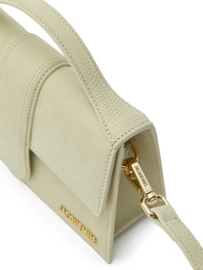 Jacquemus Le Grand Child Leather Shoulder Bag Martellata Yellow Paglia  In Neutral
