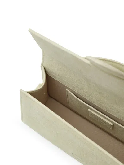 Jacquemus Le Grand Child Leather Shoulder Bag Martellata Yellow Paglia  In Neutral