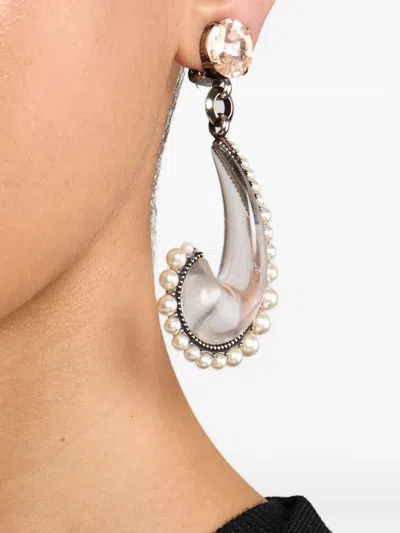 Etro Paisley Pearl Earrings In White