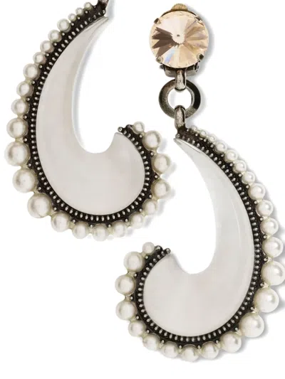 Etro Paisley Pearl Earrings In White